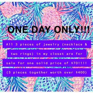 ONE DAY SALE!!! 3 pieces of Jewelry for one price!